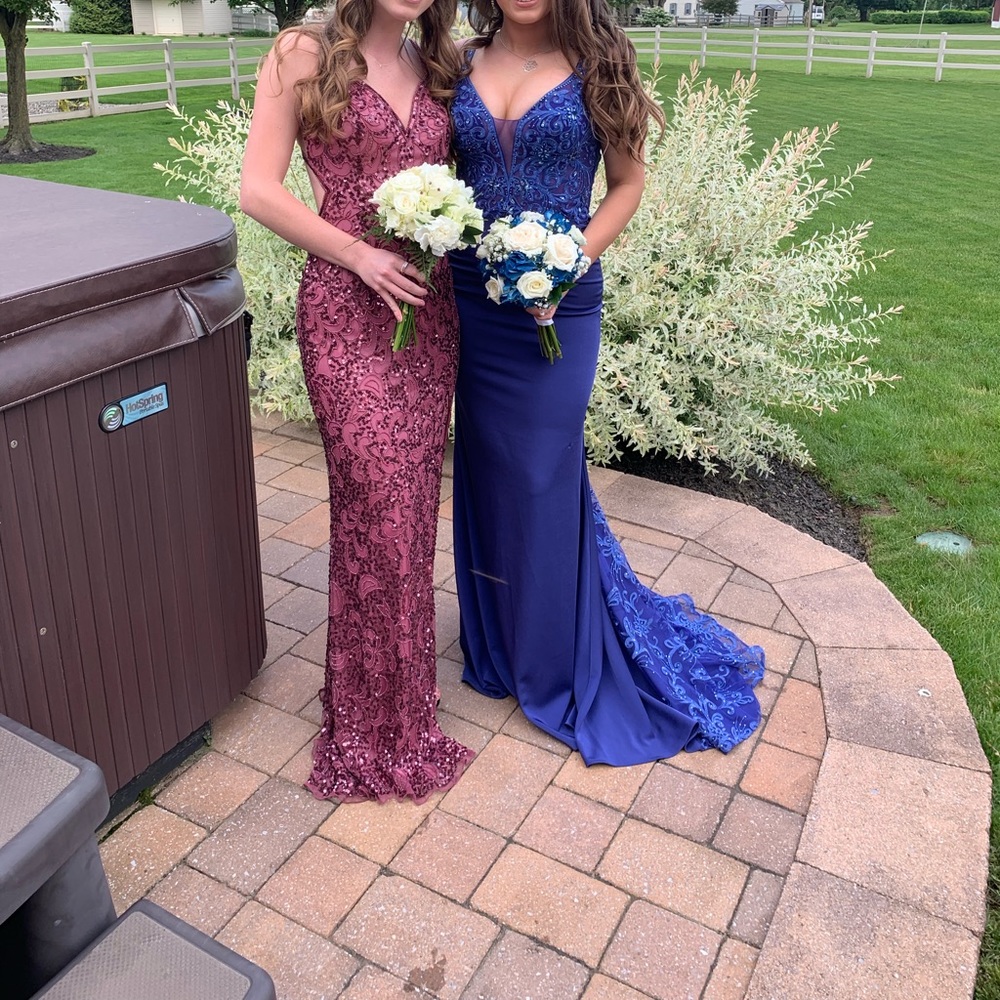 Dark pink prom dress